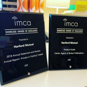 Harford Mutual marketing team receives two Awards of Excellence from the Insurance Marketing & Communications Association